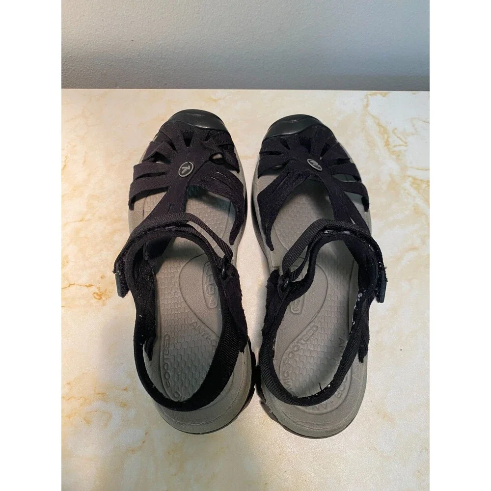 Keen Rose Black/Neutral Gray Sandals Women's Size 8 Hiking Water-Resistant